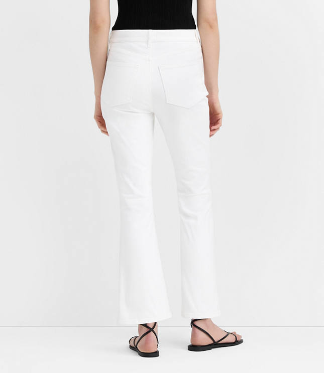 Rivete Curvy Welt Pocket High Rise Kick Crop Jeans in White