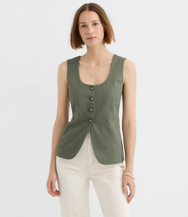 Petite Twill Tie Back Vest Top