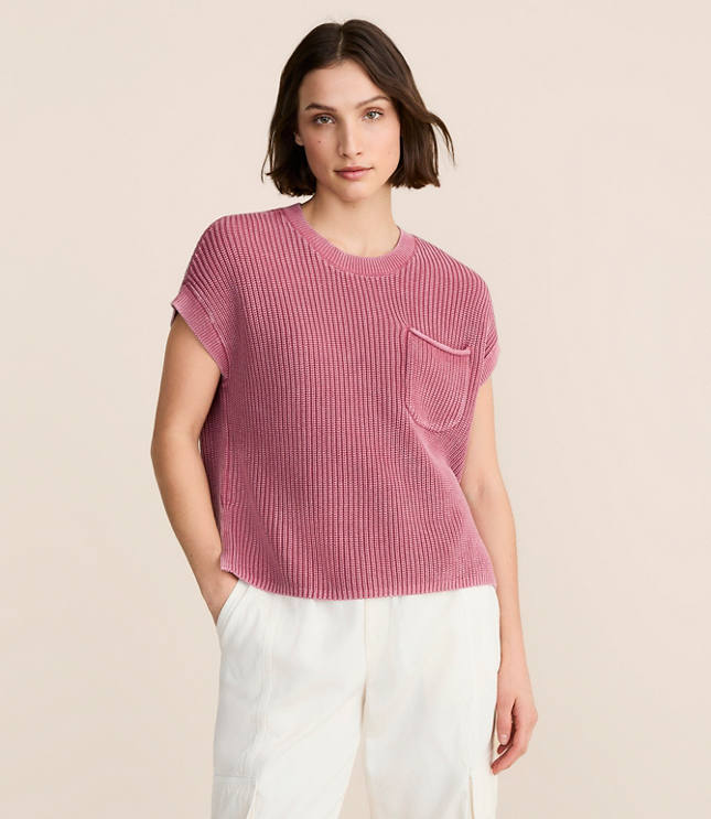 Lou & Grey Ribbed Pocket Wedge Sweater