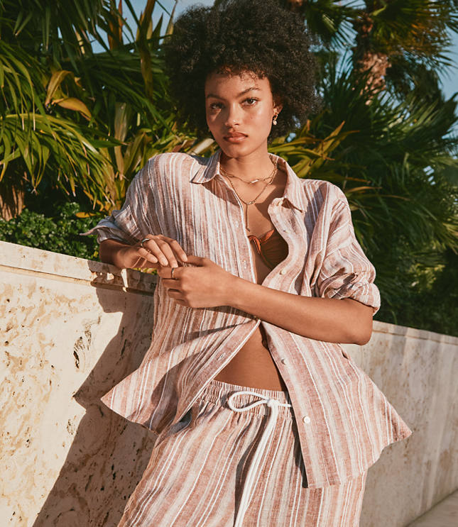 Lou & Grey Striped Linen Cotton Shirt