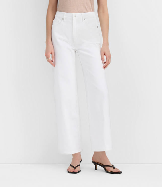 Rivete Tall High Rise Wide Leg Crop Jeans in White