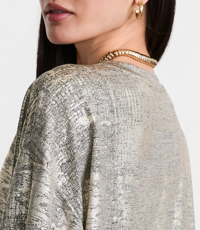LOFT Versa Metallic Cropped Relaxed Tee