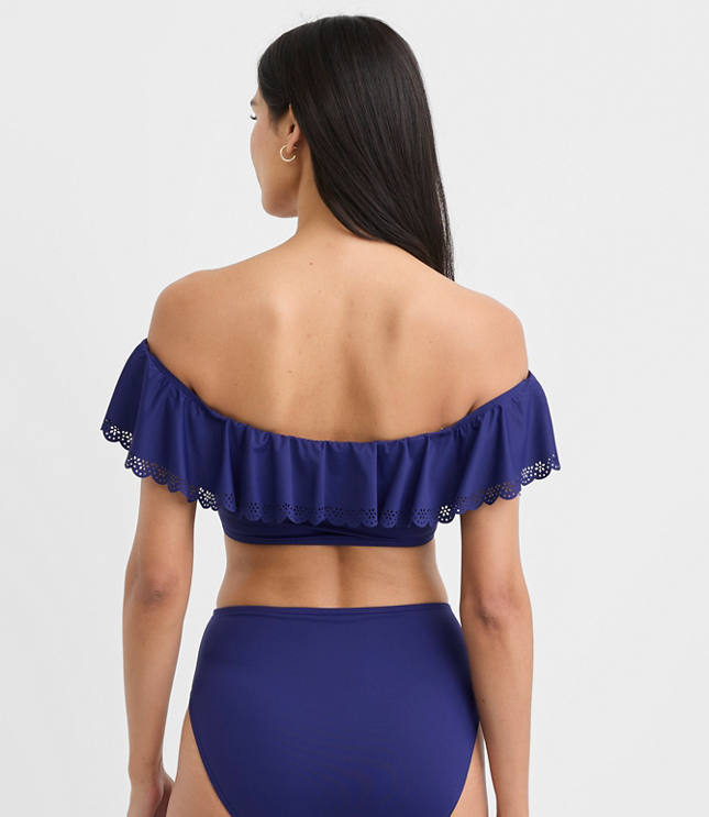 LOFT Beach Eyelet Ruffle Bikini Top