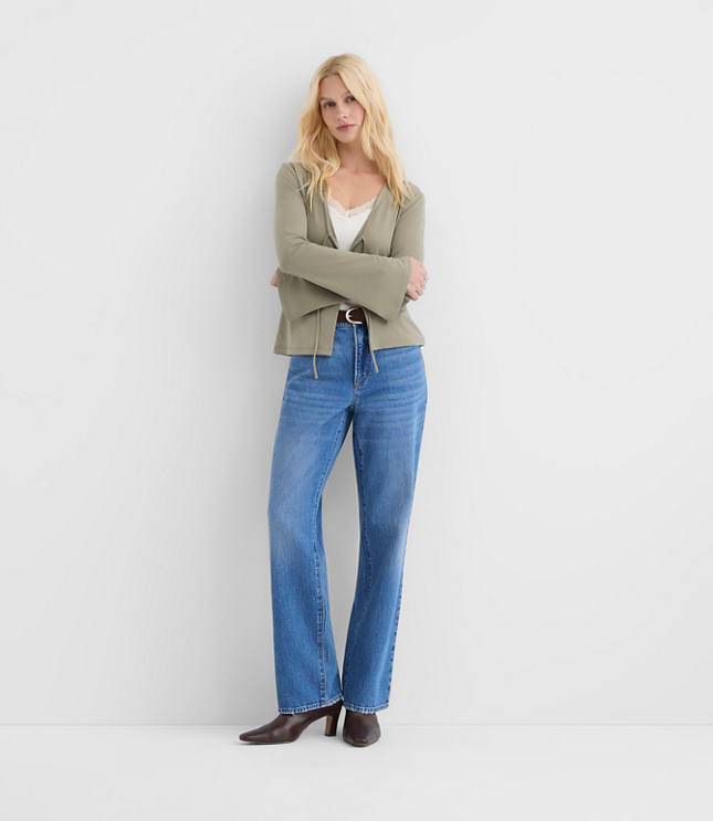 Rivete Tall Mid Rise Relaxed Straight Jeans in Vintage Mid Wash