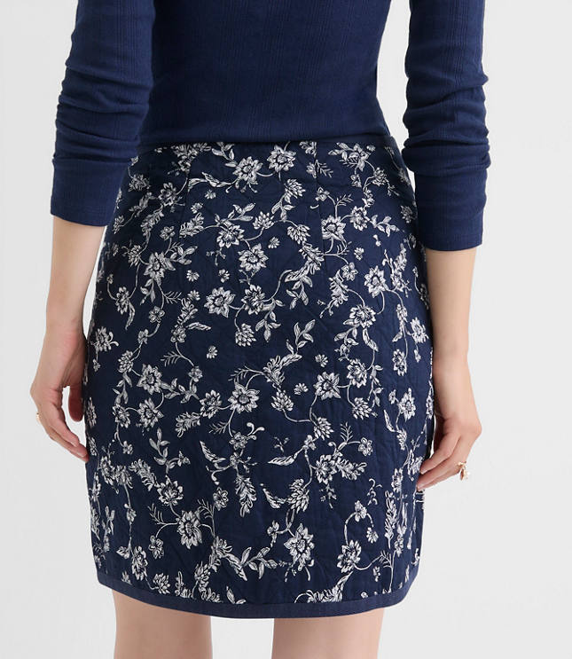 Petite Floral Quilted Mini Skirt