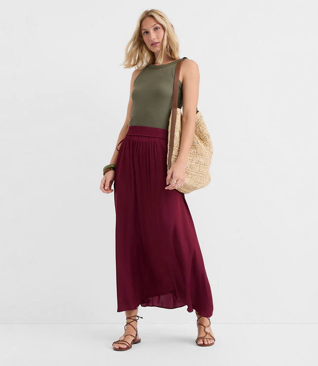Side Tie Maxi Skirt