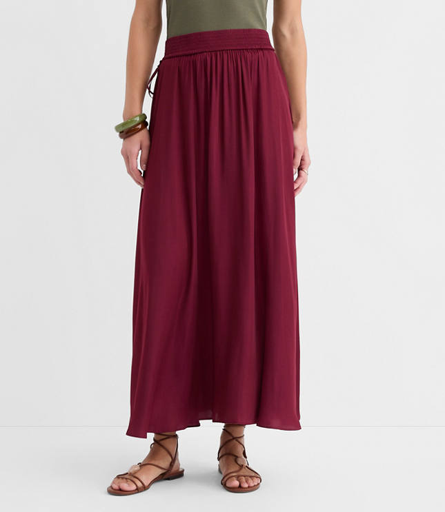 Side Tie Maxi Skirt