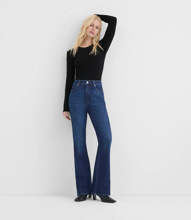 Rivete Tall High Rise Slim Flare Jeans in Muse Wash
