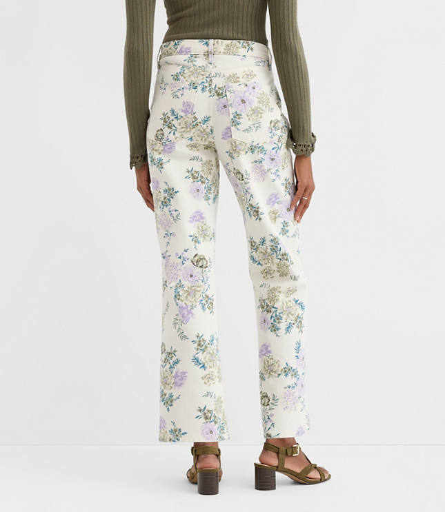 High Rise Straight Jeans Floral
