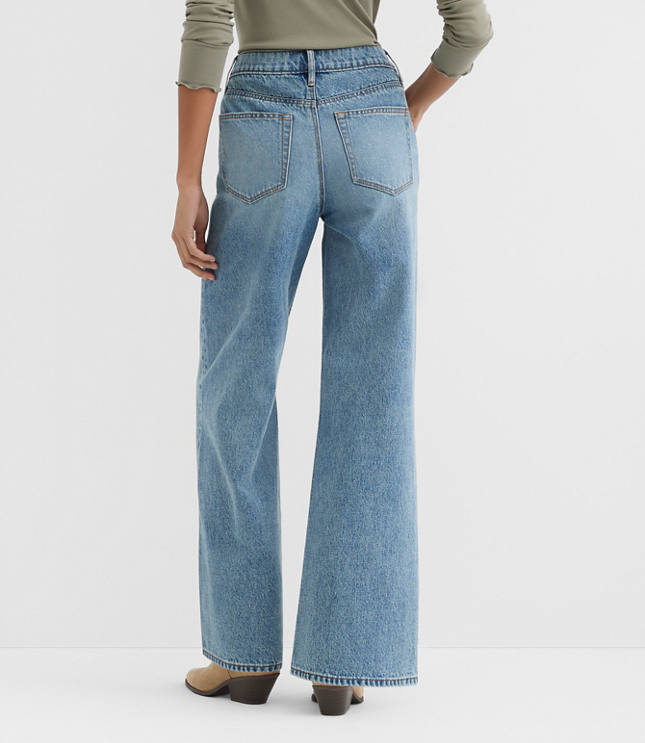 Rivete Tall Curvy High Rise Wide Leg Jeans in Light Wash