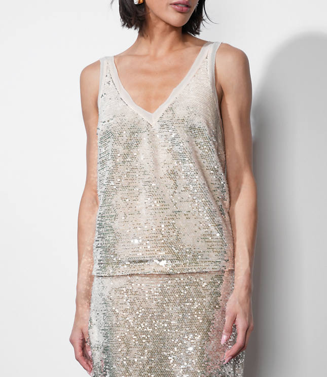 Greylin Ivy V-Neck Velvet Sequin Top