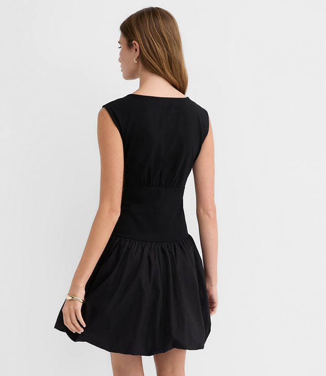 Petite Mixed Media Bubble Dress