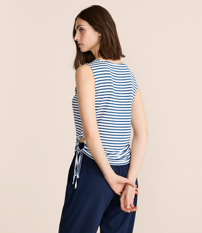 Petite Lou & Grey Striped Essential Modal Side Tie Tank Top