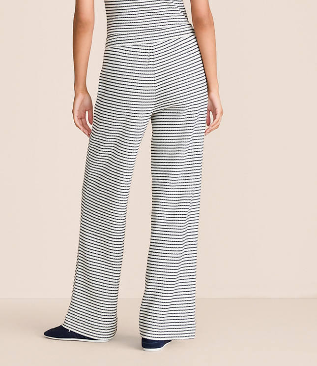 Petite Stripe Textured Wide Leg Pants