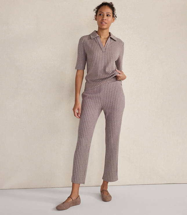 Haven Well Within Wide Rib Knit Johnny Collar Top