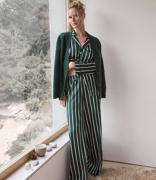 Haven Well Within Washable Silk Pinstripe Pajama Pants