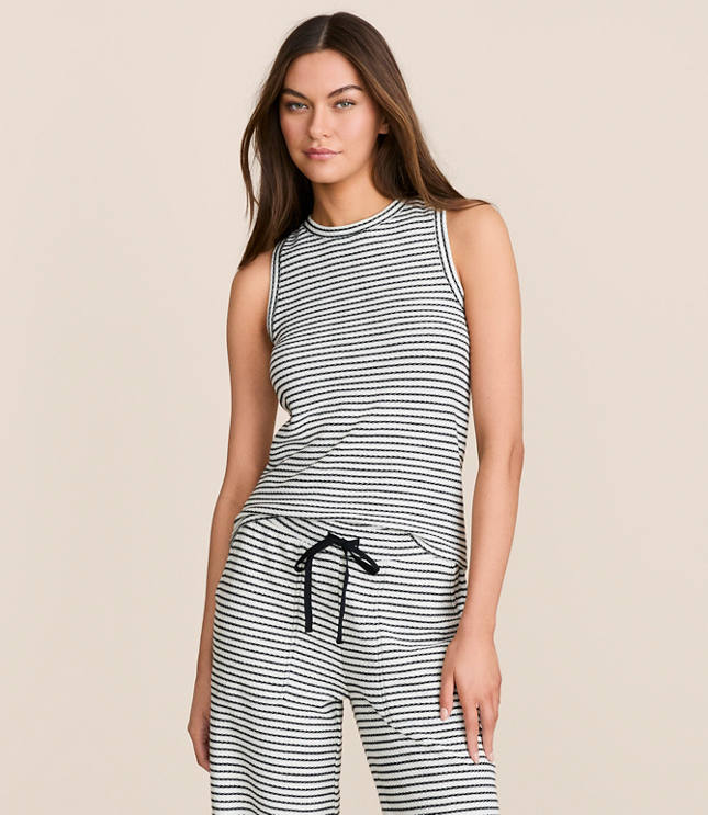 Petite Lou & Grey Stripe Textured Tank Top