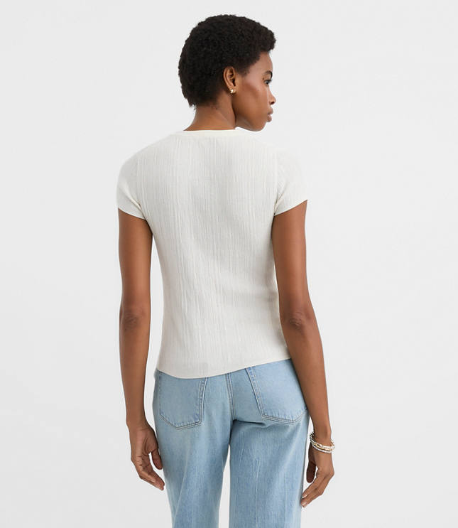 Textured Cap Sleeve Cardigan