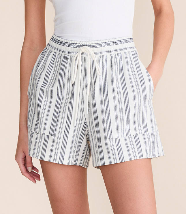 Lou & Grey Striped Linen Cotton Shorts