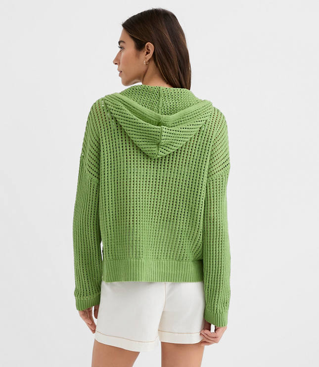 Petite LOFT Beach Mesh Stitch Hoodie - image 3