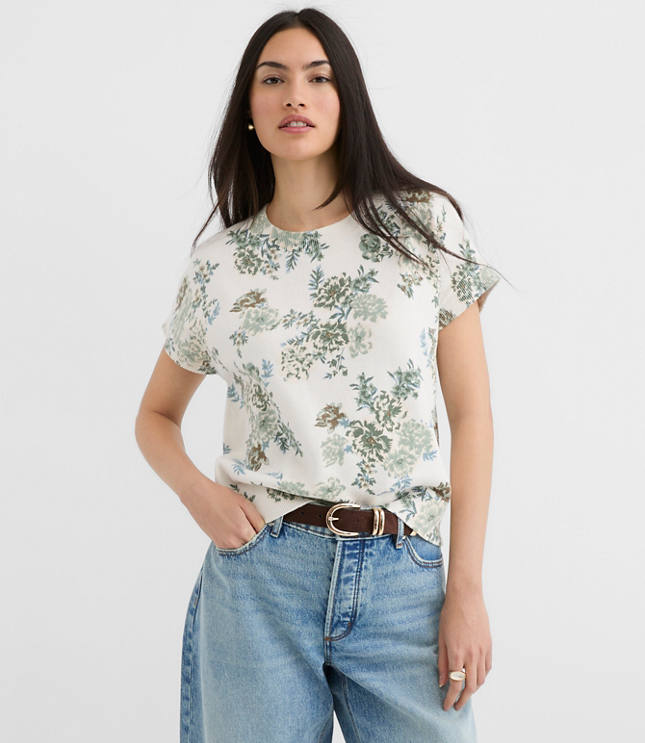 Floral Refined Wedge Sweater Tee