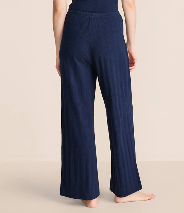 Lou & Grey Pointelle Striped Wide Leg Pajama Pants