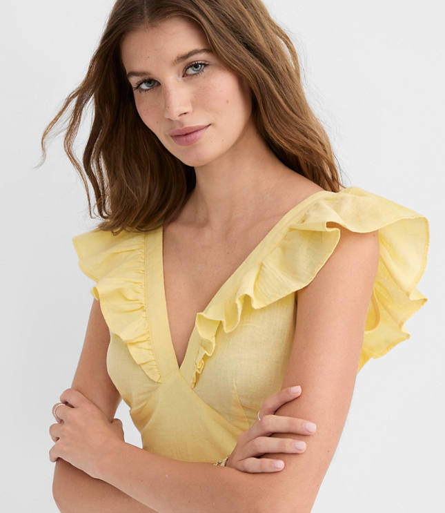 LOFT Beach Linen Cotton Mini Wrap Skirt