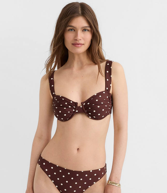 LOFT Beach Dotted Ruched Underwire Bikini Top