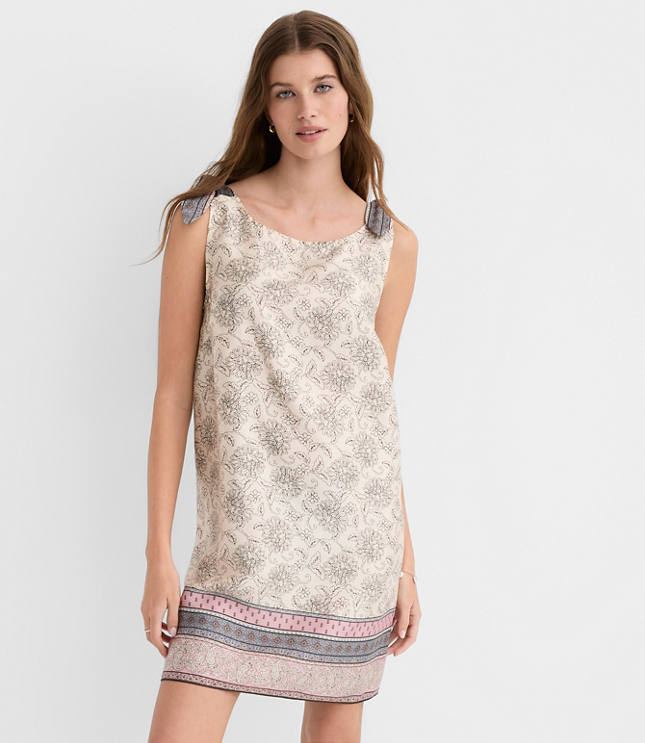 Patchwork Tie Strap Mini Pocket Dress