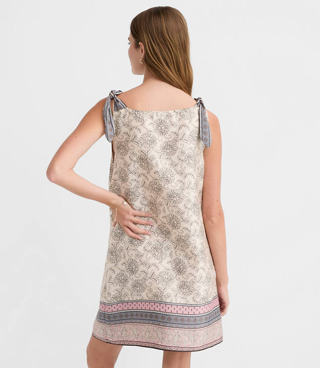 Patchwork Tie Strap Mini Pocket Dress