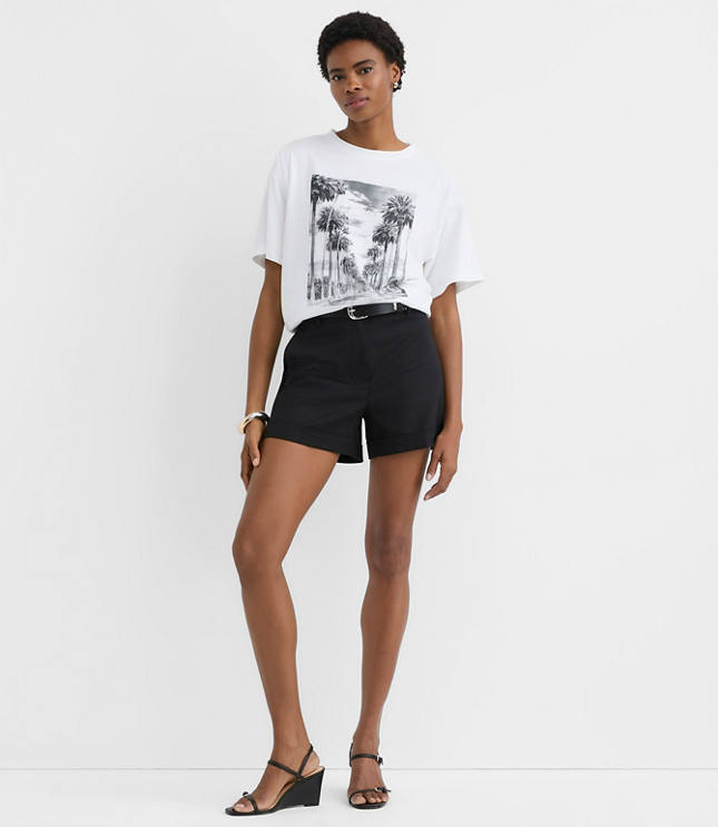 Cuffed Shorts Doubleweave