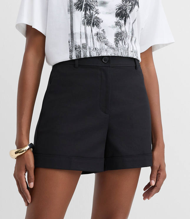 Cuffed Shorts Doubleweave