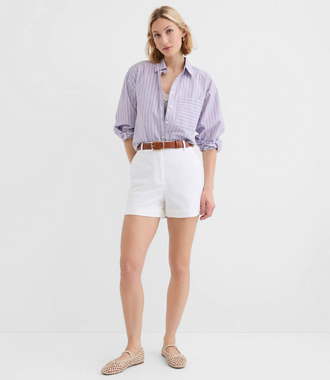 Cuffed Shorts in Doubleweave