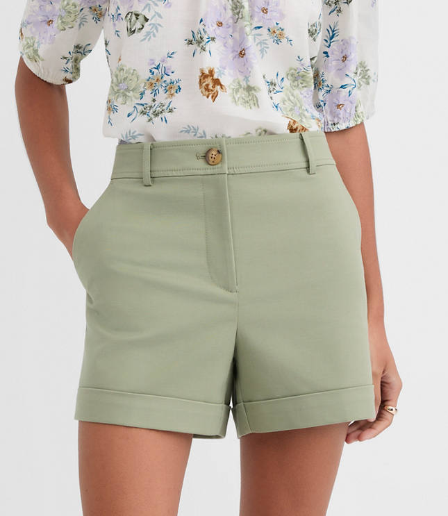 Cuffed Shorts in Doubleweave