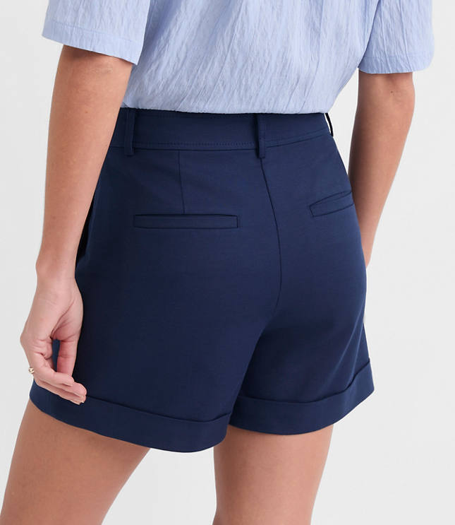 Petite Cuffed Shorts in Doubleweave