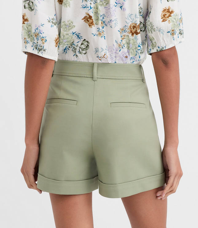 Petite Cuffed Shorts in Doubleweave