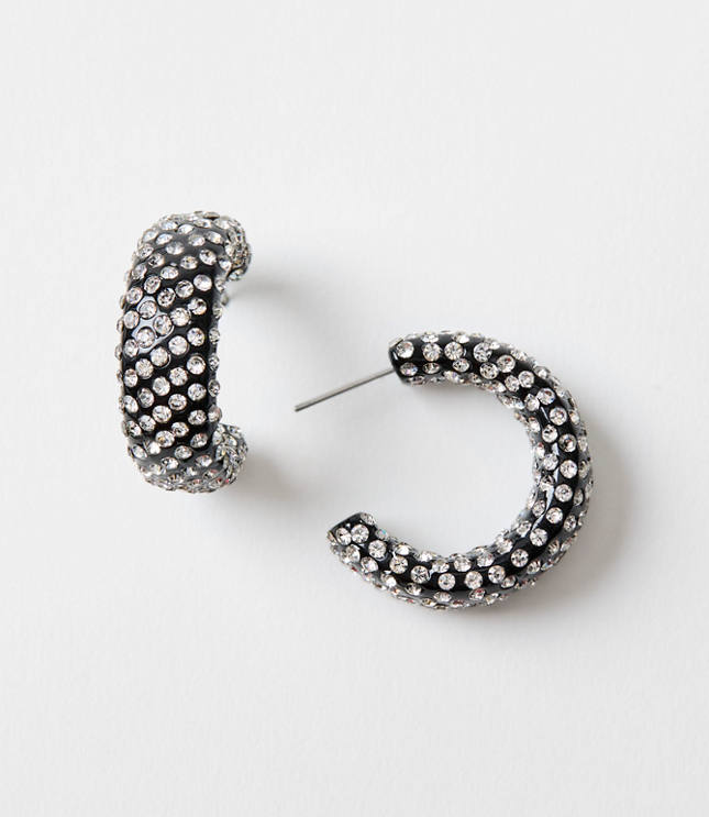 Pave Chunky Hoop Earrings