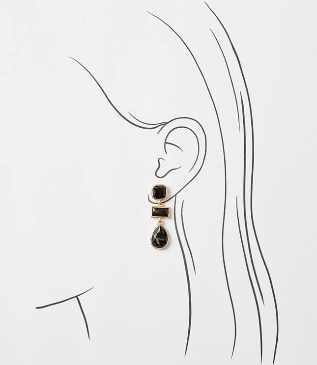 Crystal Triple Drop Earrings