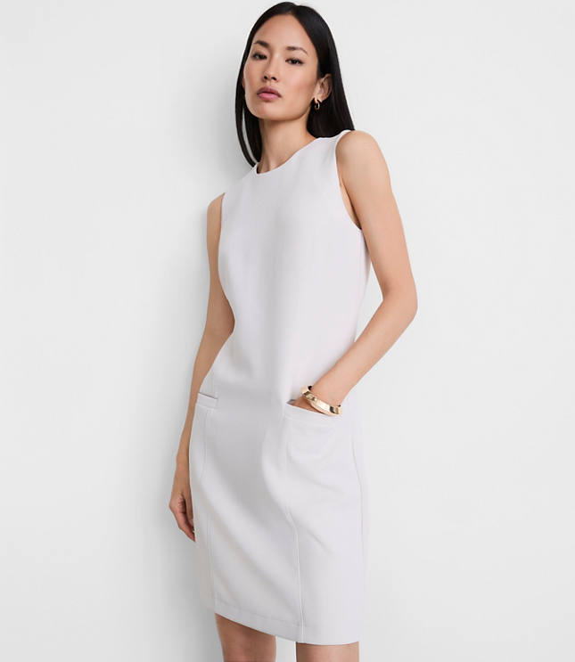 LOFT Versa Crepe Drape Mini Pocket Dress