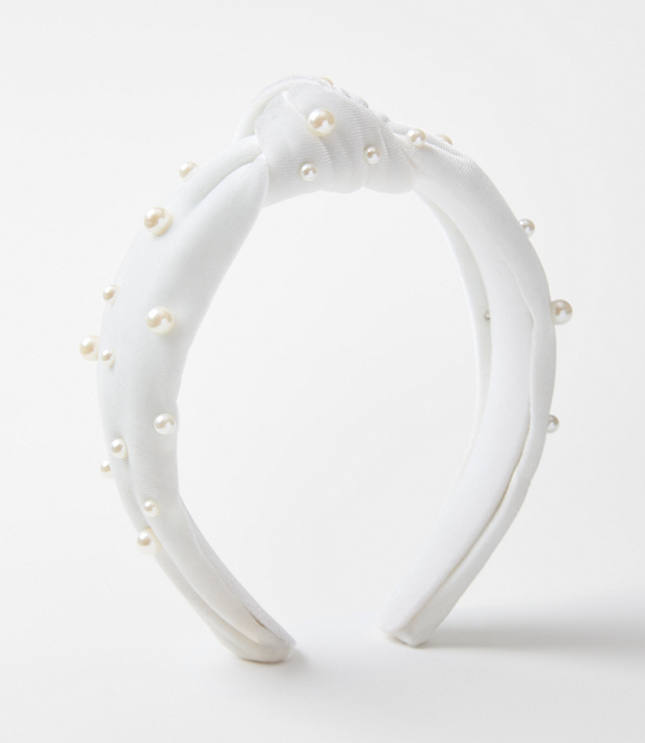 Pearlized Velvet Knot Headband
