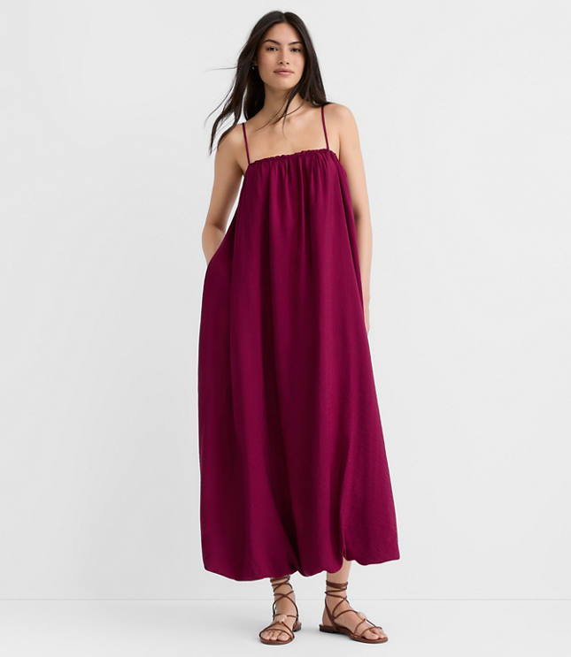 Strappy Bubble Midi Pocket Dress