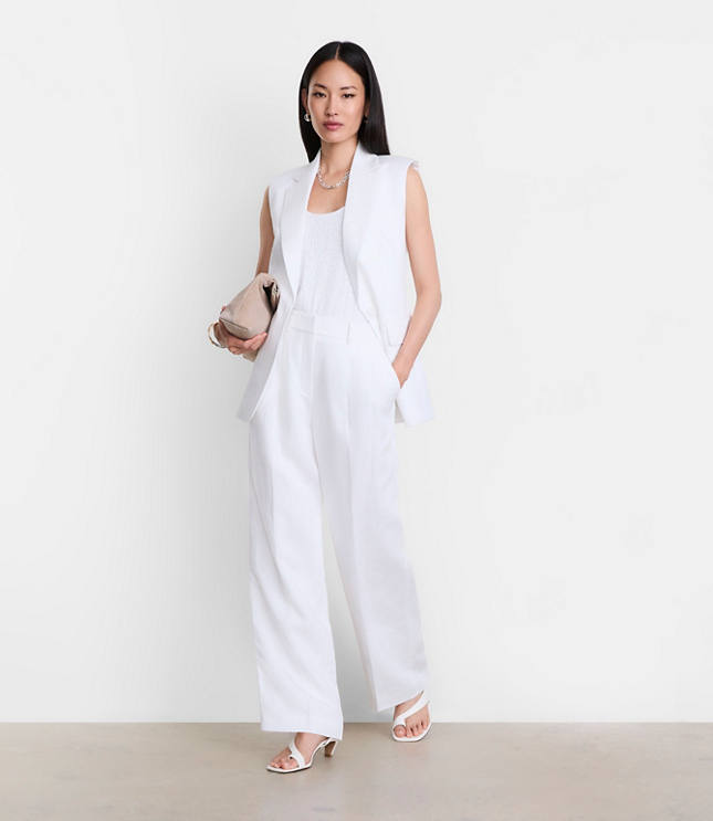 Petite LOFT Versa Luxe Lyocell Linen Sleeveless Blazer