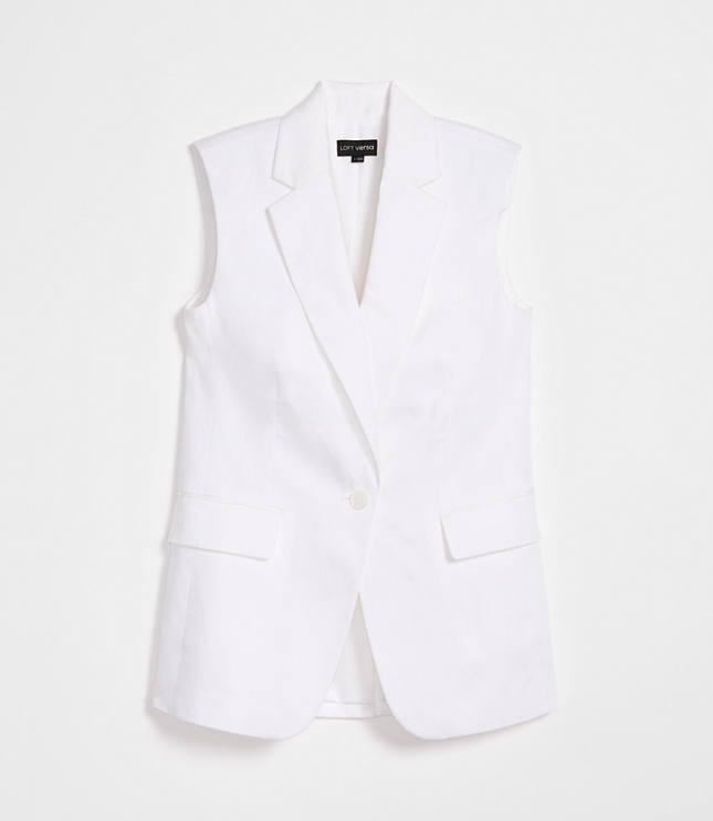 Petite LOFT Versa Luxe Lyocell Linen Sleeveless Blazer