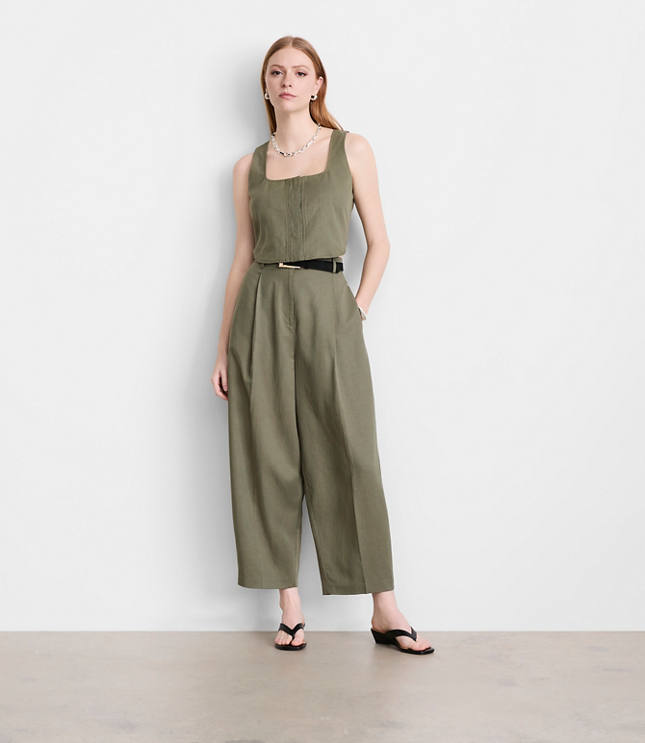 Petite LOFT Versa Pure Spun Square Neck Crop Top