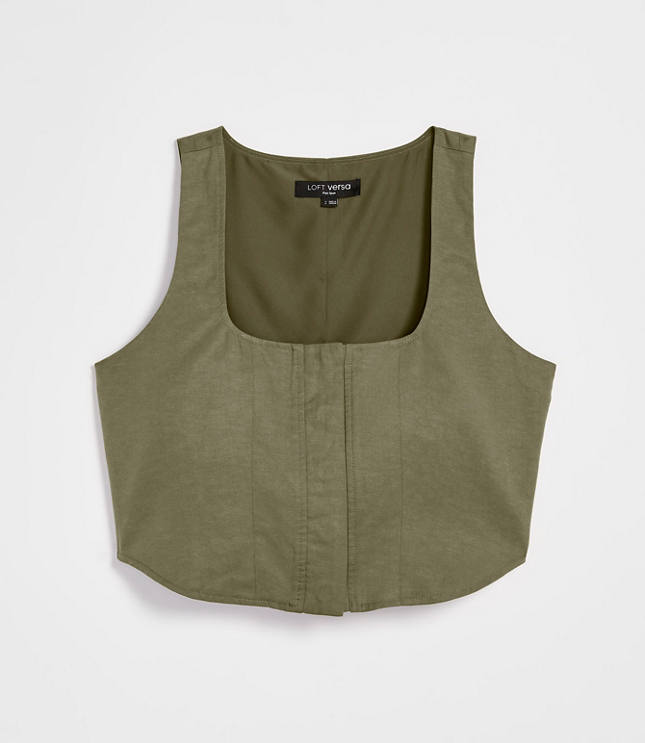 Petite LOFT Versa Pure Spun Square Neck Crop Top