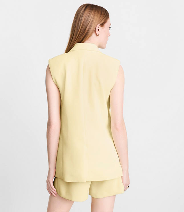 Petite LOFT Versa Crepe Drape Sleeveless Blazer