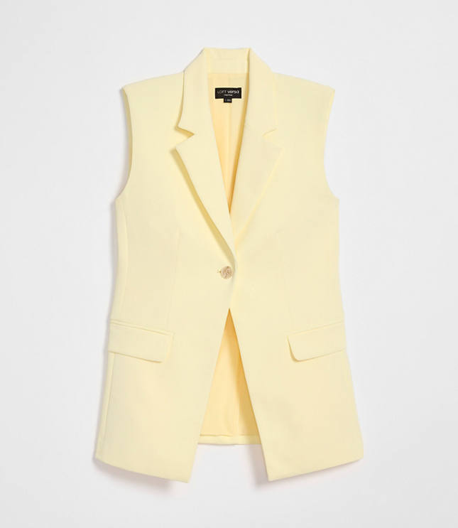 Petite LOFT Versa Crepe Drape Sleeveless Blazer