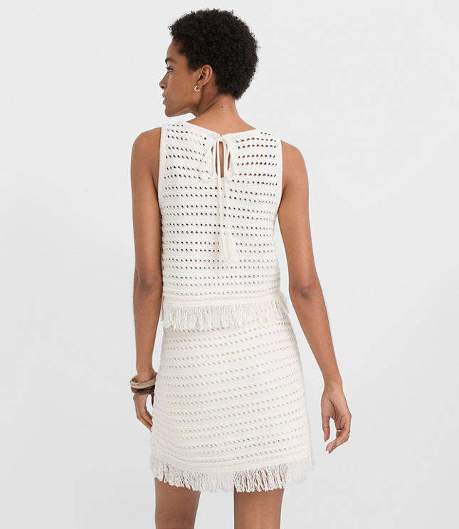 Petite LOFT Beach Stitchy Fringe Sweater Tank Top carousel Product Image 4
