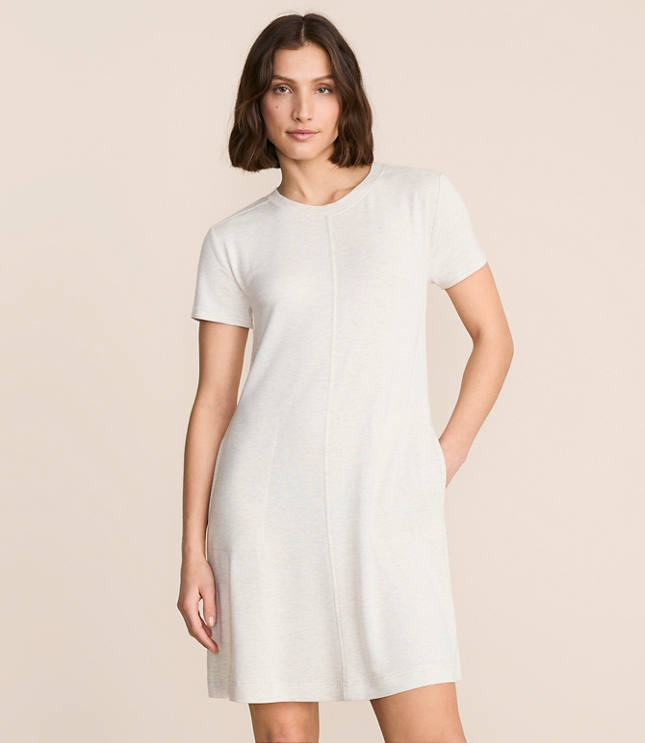 Petite Lou & Grey Heathered Signaturesoft Mini Pocket Tee Dress
