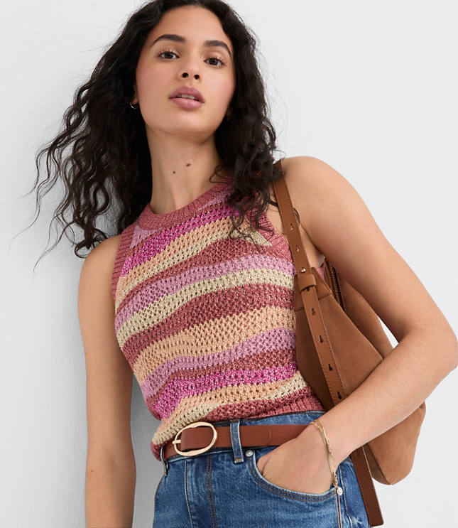 Shimmer Wave Halter Sweater